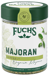 Fuchs Gewürze - Mejram gerebelt - zum Würzen von Kartoffelgerichten, Fleischgerichten eller Eintöpfen - naturliga ingredienser - 10 g i wiederverwendbarer, recyclebarer Dos