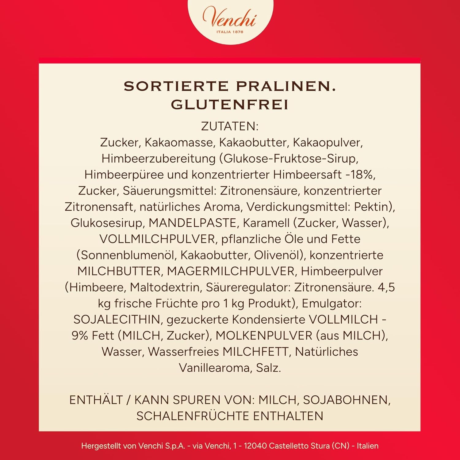 Venchi - Box med 9 olika choklad, 175 g, glutenfri, inga konstgjorda färger eller konserveringsmedel, alla hjärtans dag presentidé
