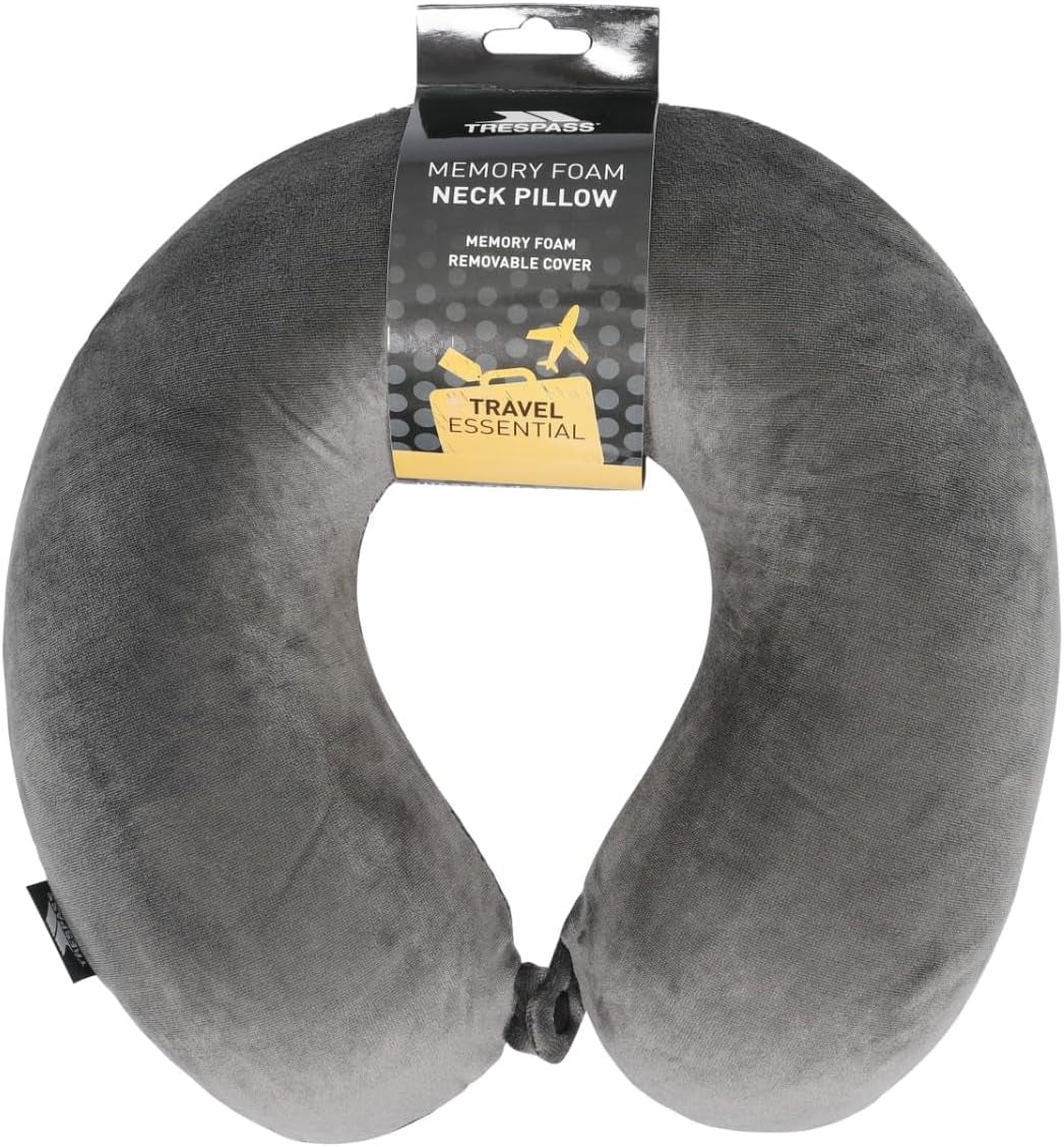 Trespass Memow Memory Foam Nackkudde med avtagbart överdrag, Grå Varje cervikal ortopediska kuddar Naty Shop