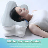RUMMY Ergonomisk nackstödskudde i Memory Foam med avtagbart tvättbart överdrag för sido- och magsliprar (grå) Cervikala ortopediska kuddar Naty Shop
