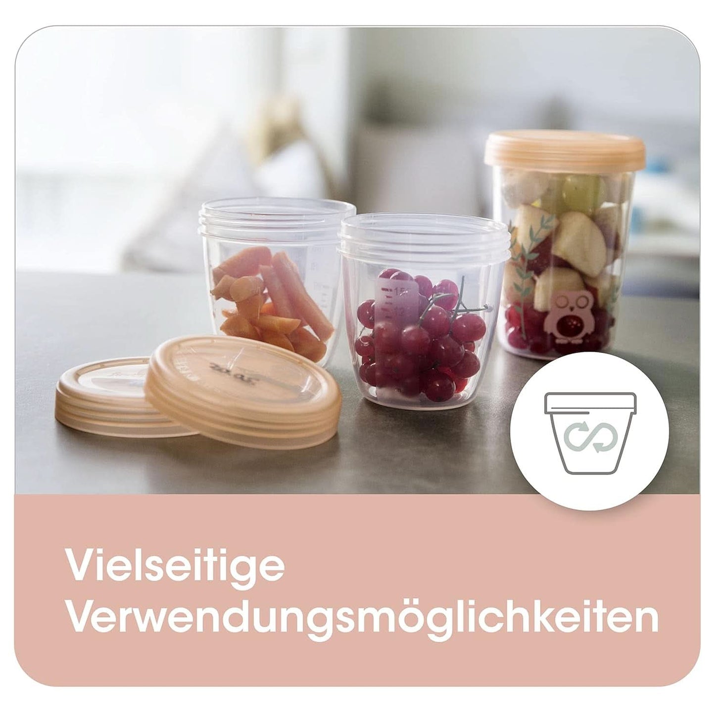 Bröstmjölksbehållare NIP First Moments 150 ml, 4 stycken: stapelbar och läcksäker Tillbehör Mat och amning Bebe Naty Shop