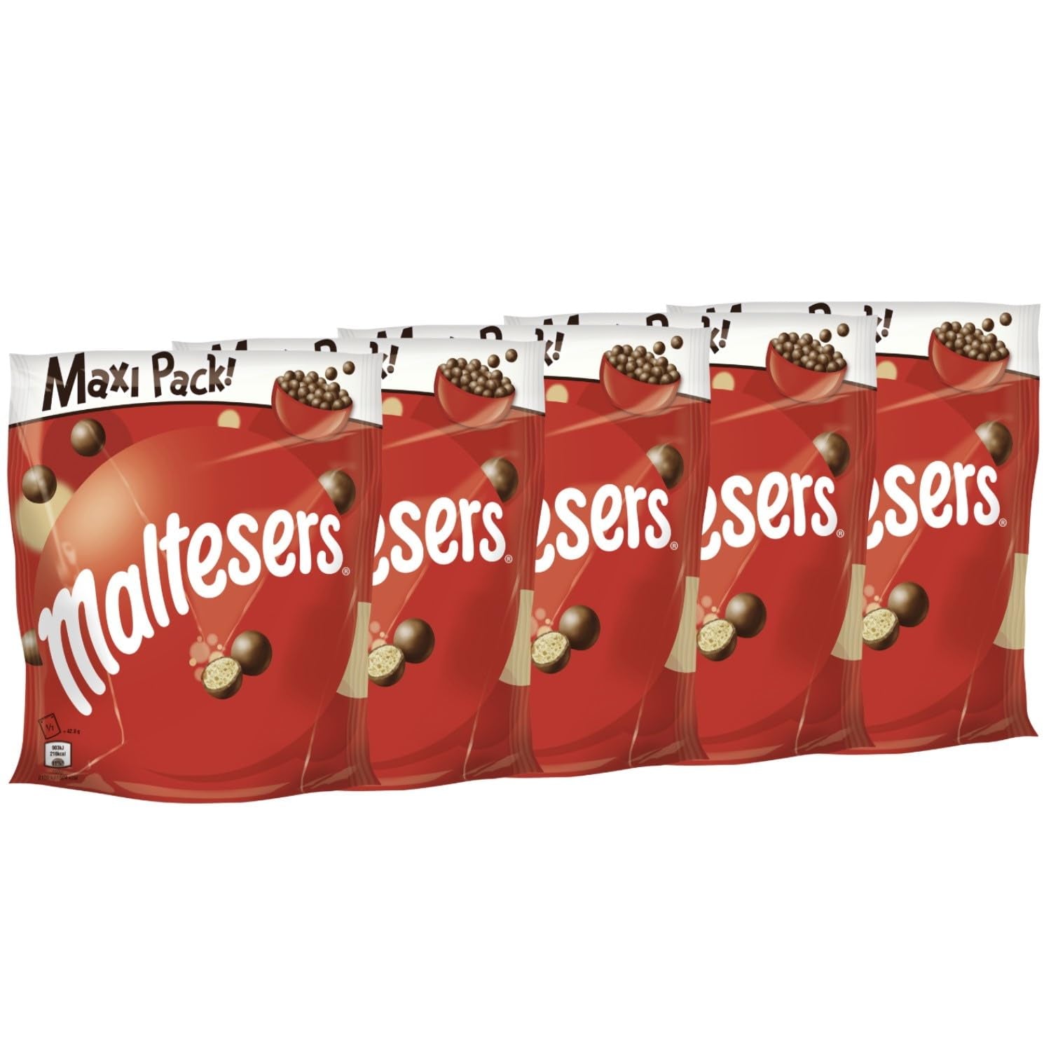 Malteser, chokladbollar med krispigt och lätt centrum, luftigt, chokladsnack, 1 förpackning (1 x 300g)