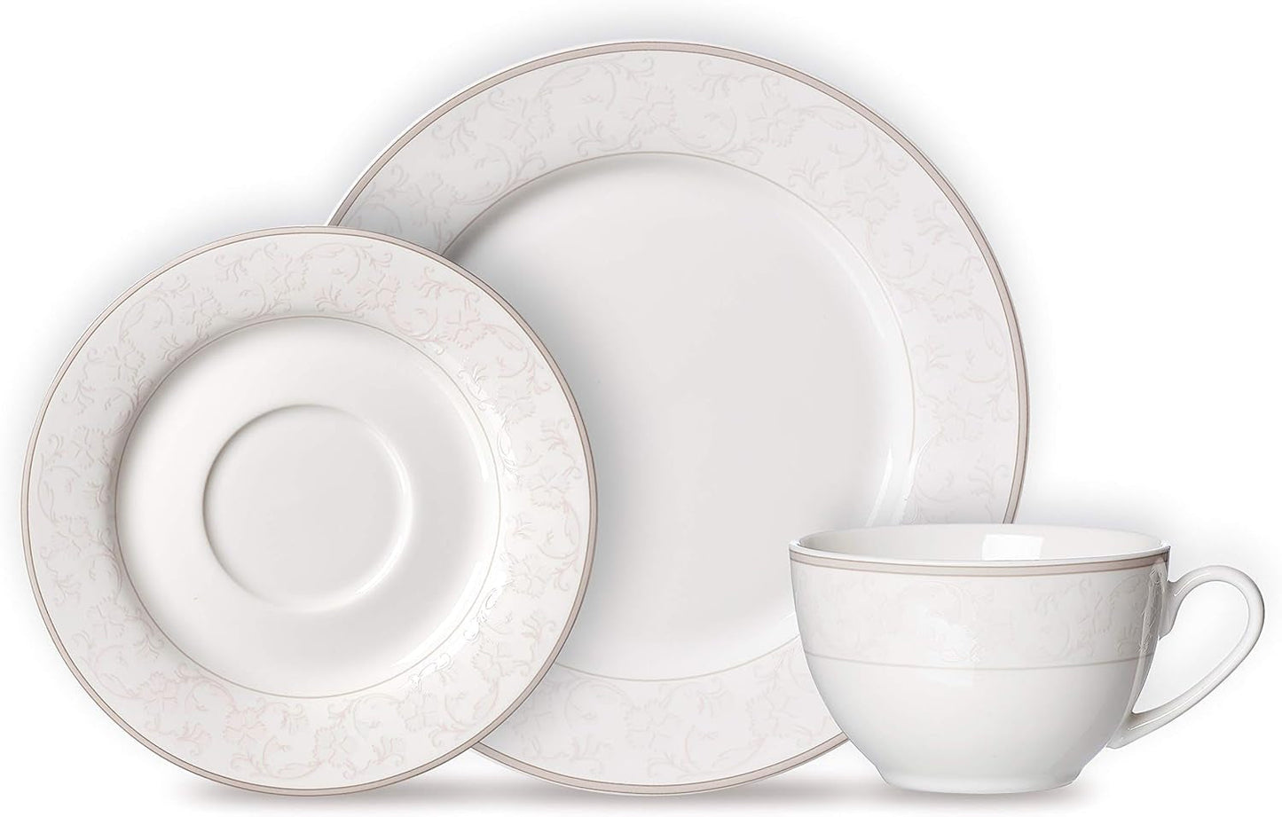 Ritzenhoff & Breker Isabella kaffeservering, 18 stycken, fint porslin, vit med ornament, 37 x 26 x 25 cm