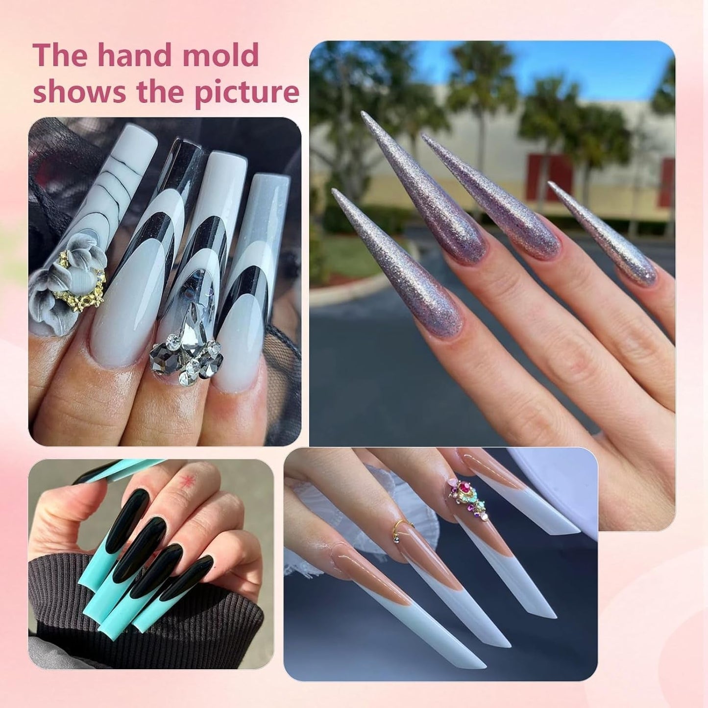 288 Dual Nail Forms Set, Dual Shape Nail Art Set, 12 Nail Extension Forms, Gel Nail Forms, Lämplig för nybörjare och manikyrister