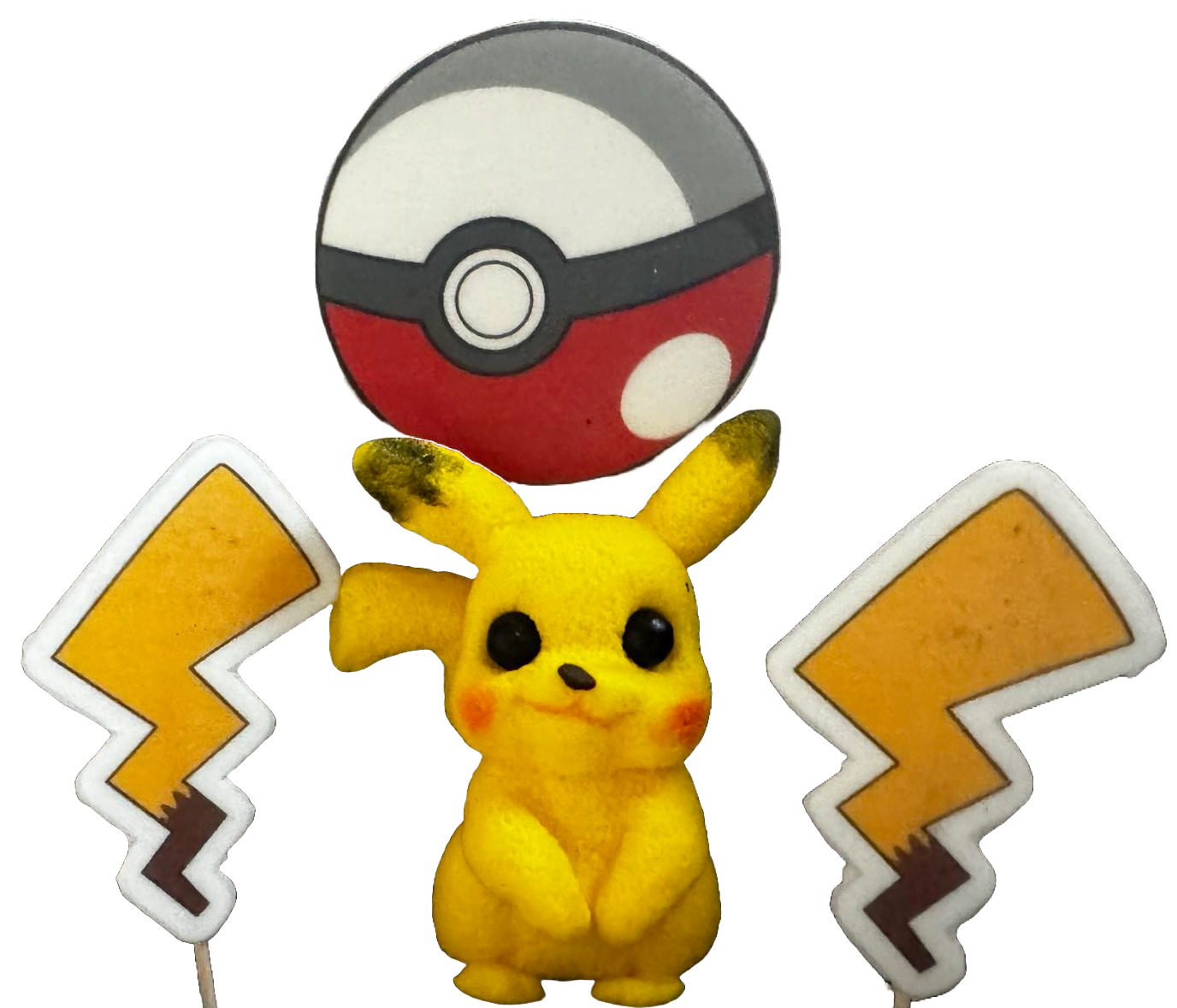 Set med 4 ätbara sockerpastadekorationer, Pikachu Sugar Paste Decorations Naty Shop
