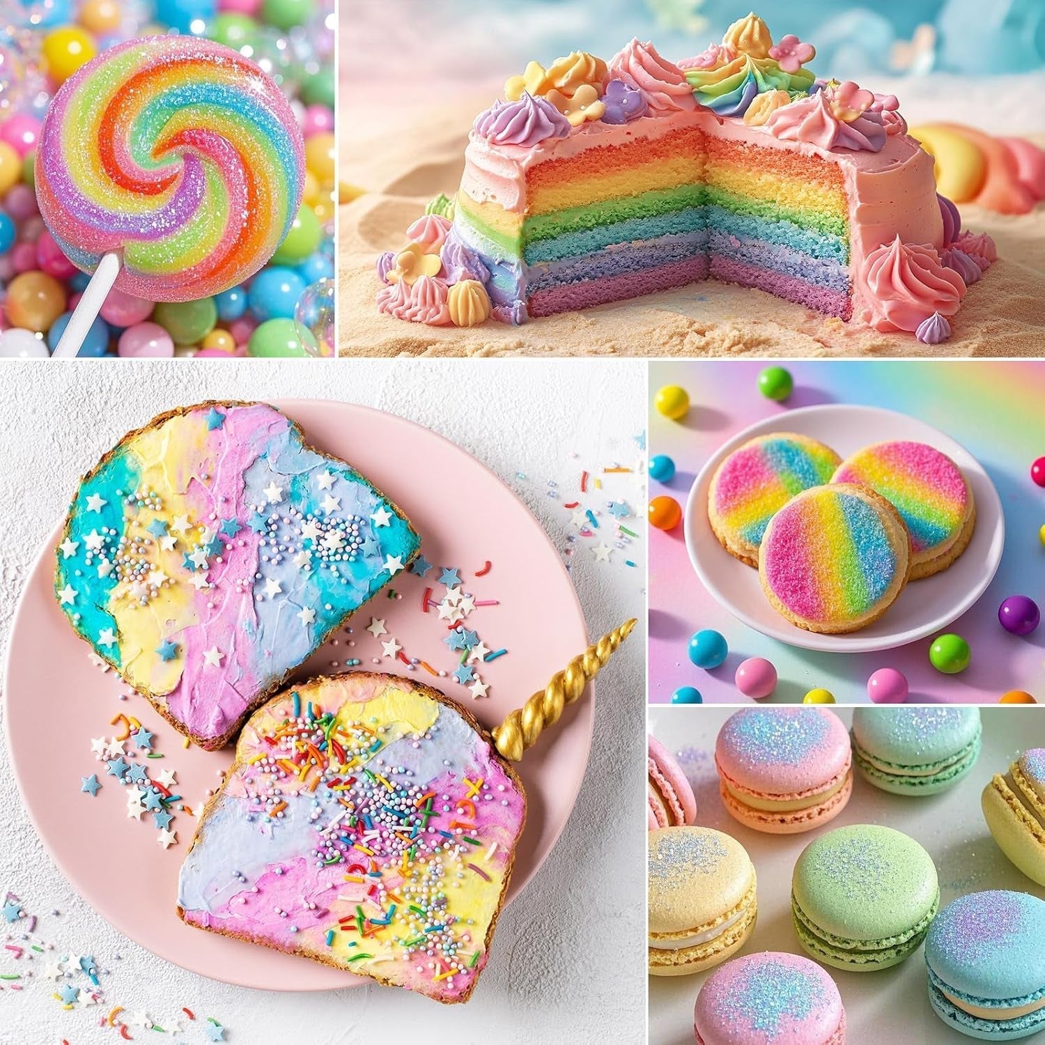 Ätbart glitter - 6G matfärgningspulver för choklad, jordgubbar, muffins, kakor, fondant (guld)