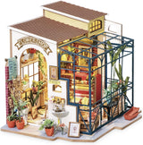 Robotime DG145 Rolife Emily's Flower Shop Miniatyr dockhus Tillverkat av trä, metall, tyg och kartong, Mått: 22 X 15 X 17 Cm, Naty Shop dockhus