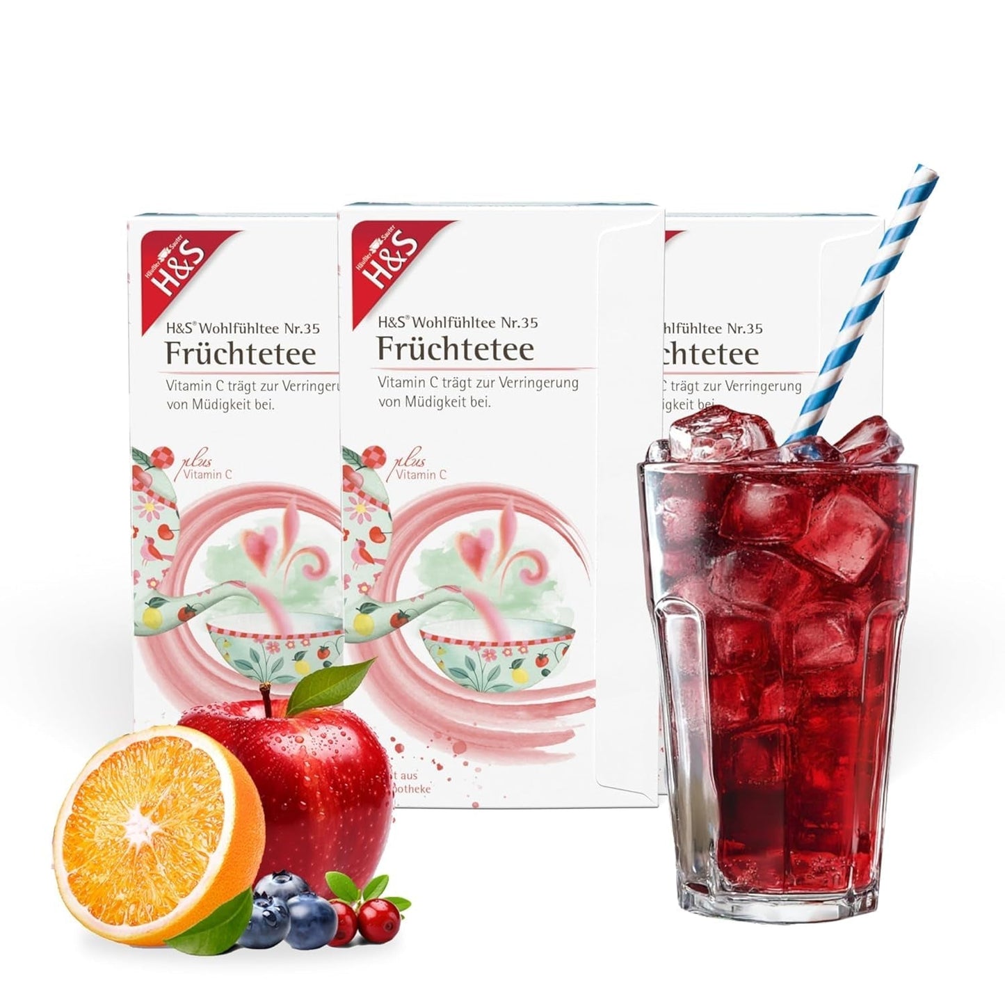 H&S Vitamin C Fruktte: Smakrik och uppfriskande fruktteblandning, 20 x 2,7 g