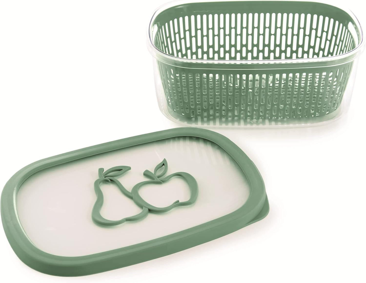 Såg för att bevara fruktsmak, plast, grön, 4 LT - rektangulära matförvaringslådor Naty Shop