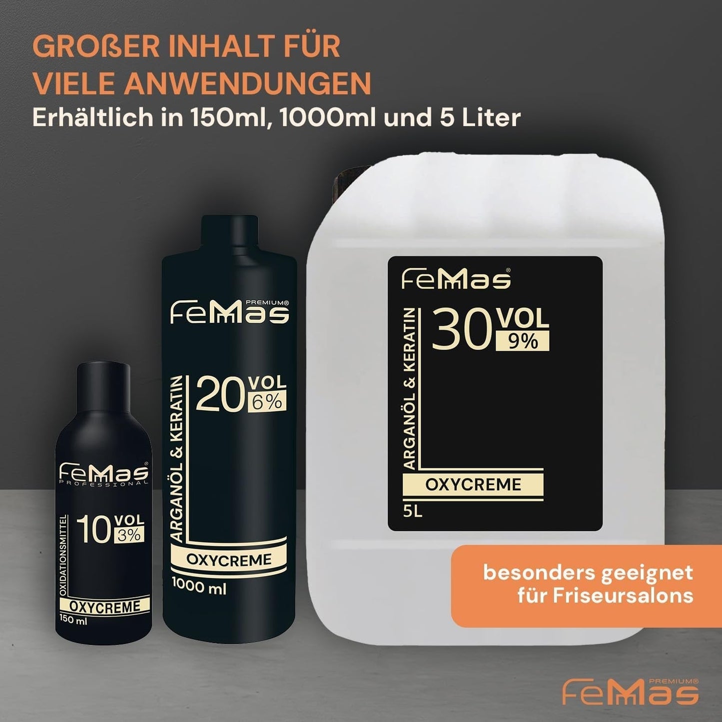 FemMas Oxycreme i 6% 1000 ml I Oxidationsmedel för hårfärgning och färgning I Enkel applicering och optimal fixering I Framkallare för enhetliga resultat i salongskvalitet I Framkallare för hårfärgning Hårfärgning Naty Shop