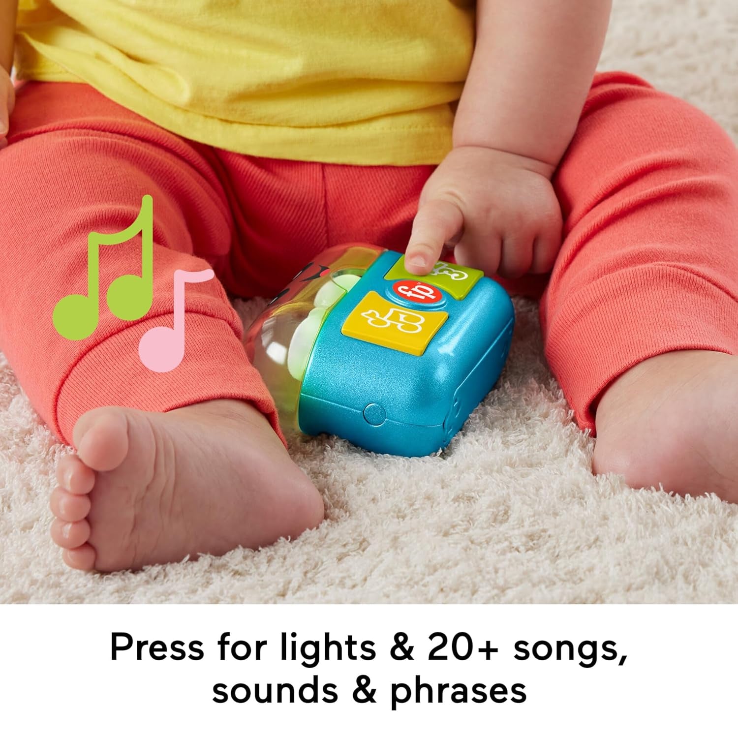 FISHER-PRICE Roligt lärande och lek med lekproppar - Interaktiva öronproppar med roliga lampor, lärande sånger och finmotoriska aktiviteter, 20+ sånger och meningar, 6 månader och uppåt, HWY45 Baby Toys Naty Shop