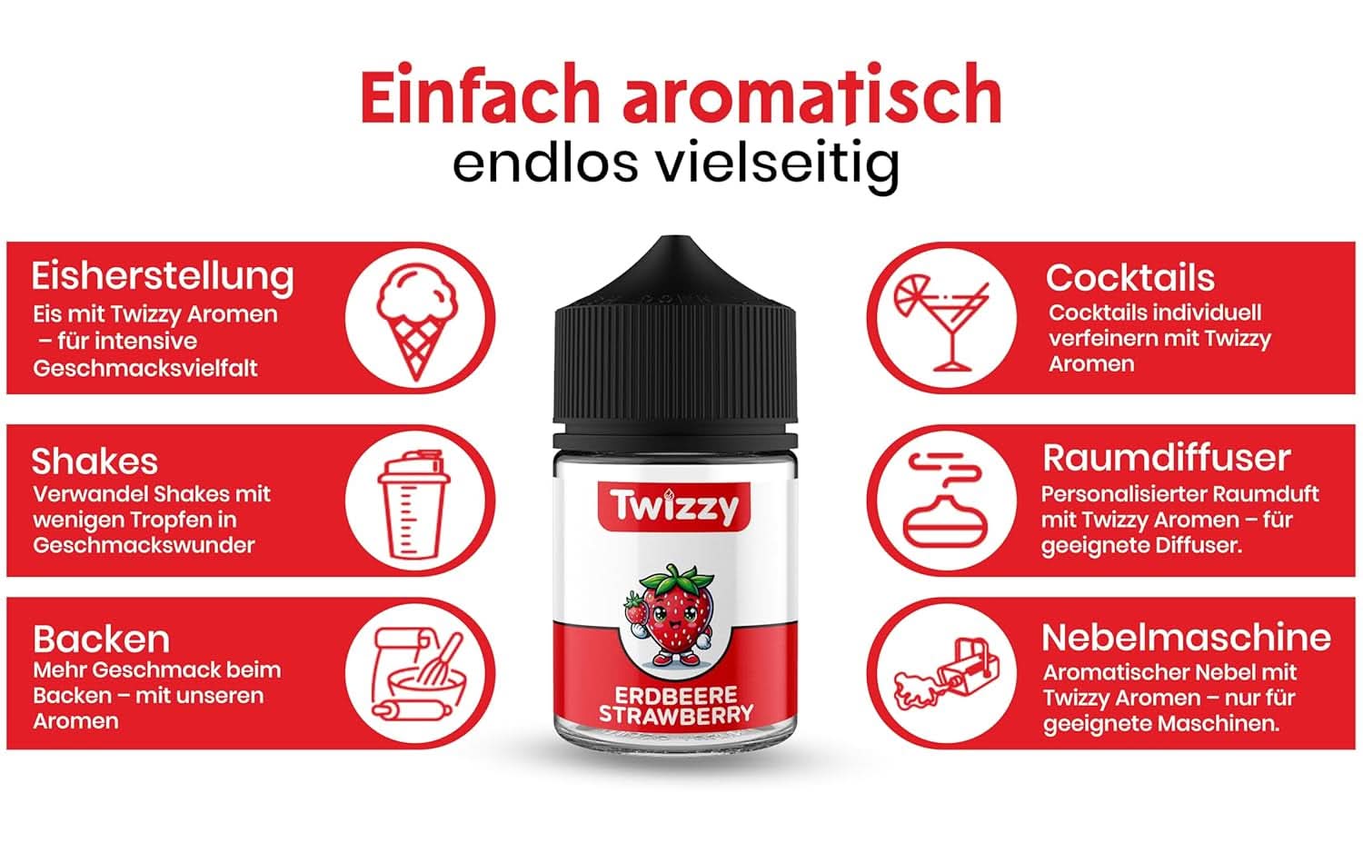 Twizzy koncentrerad jordgubbssmak, 60 ml Aromas Naty Shop
