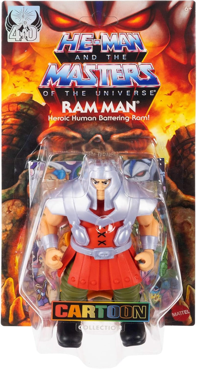 Masters of the Universe Origins Actionfigur Ram Man från den tecknade samlingen, ca. 14 cm lång MOTU Ram Figur 1980-tals-TV Detaljerad design och tillbehör JBM77 Actionfigurer Naty Shop