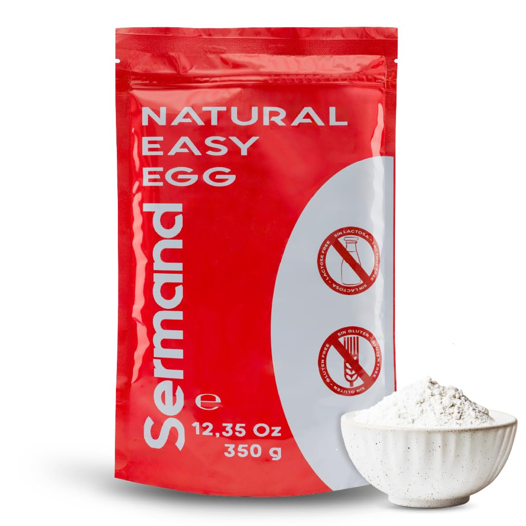 Eiweißpulver für Baiser (350 g) | Pasteurisiertes Eiklar | Getrocknetes Eiweiß | Laktosfri Glutenfri | I wiederverschließbarem Zip-Beutel