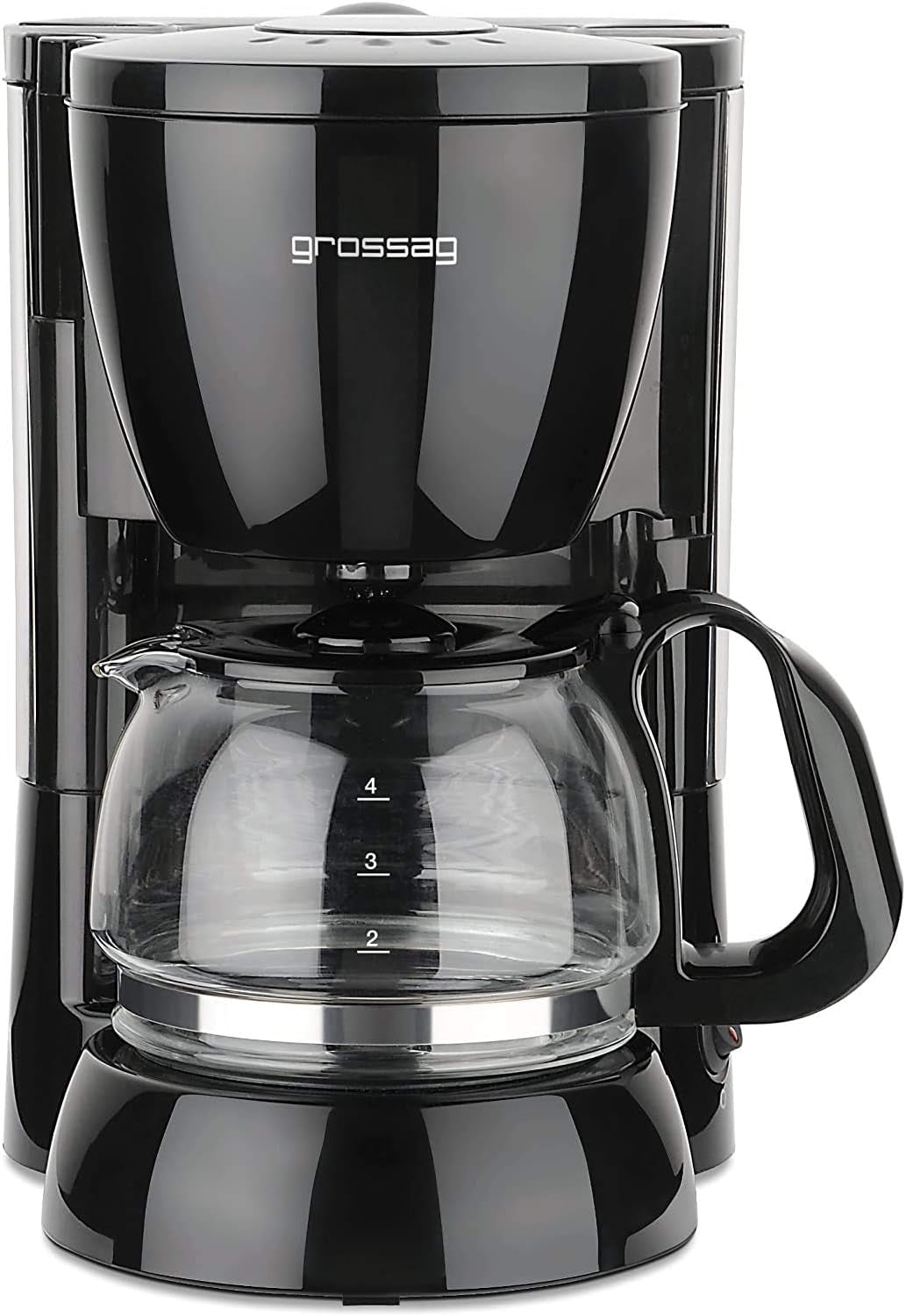 Grovfilter kaffebryggare med glaskaraff KA 12,17 | 0,6 liter för 4 koppar kaffe | 600 watt | Svart - Rostfritt stål
