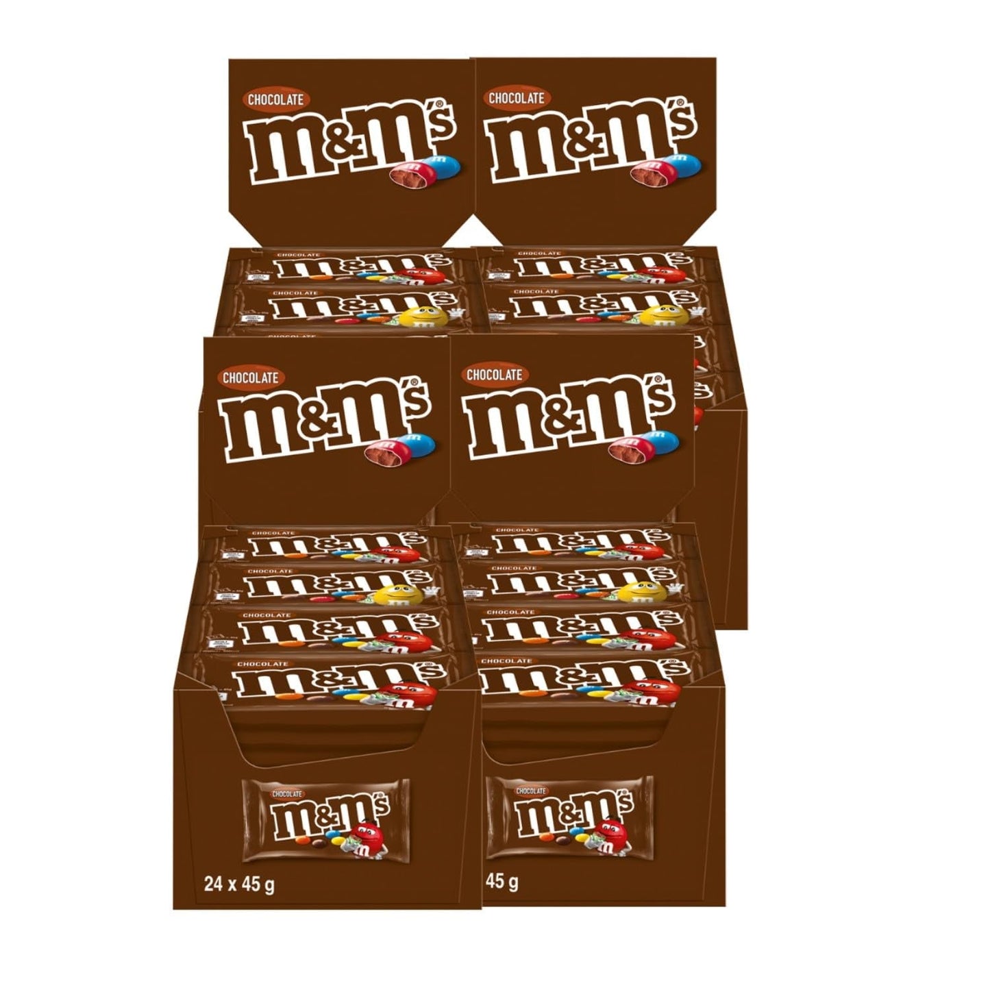 M&M's Peanut Chocolate Bulk Pack 24 x 45 g Choklad Peanut Smaksatt Linser Chokladpresent (1080g) Idealisk som godis med fotbollstema