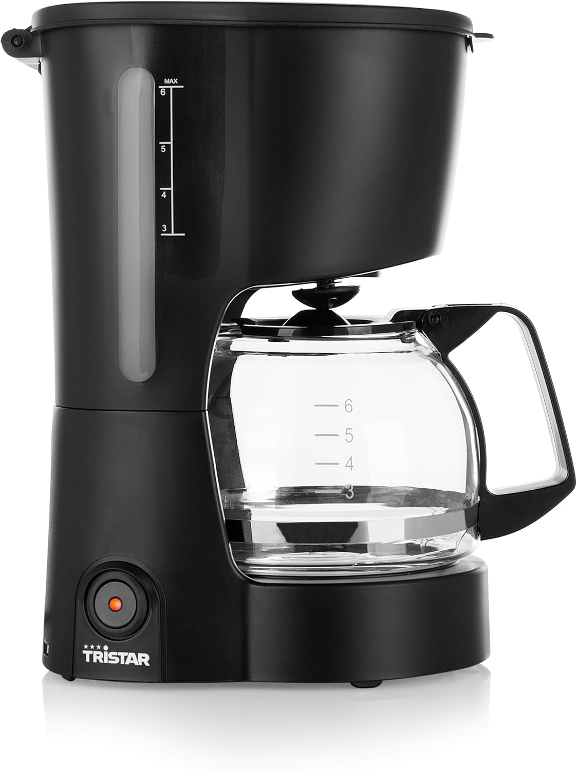 Tristar kaffebryggare, kapacitet 6 koppar, 600W, varmhållningsfunktion, automatiskt stopp, permanent filter, anti-droppsystem, kompakt och portabel, lätt att rengöra, CM-1246