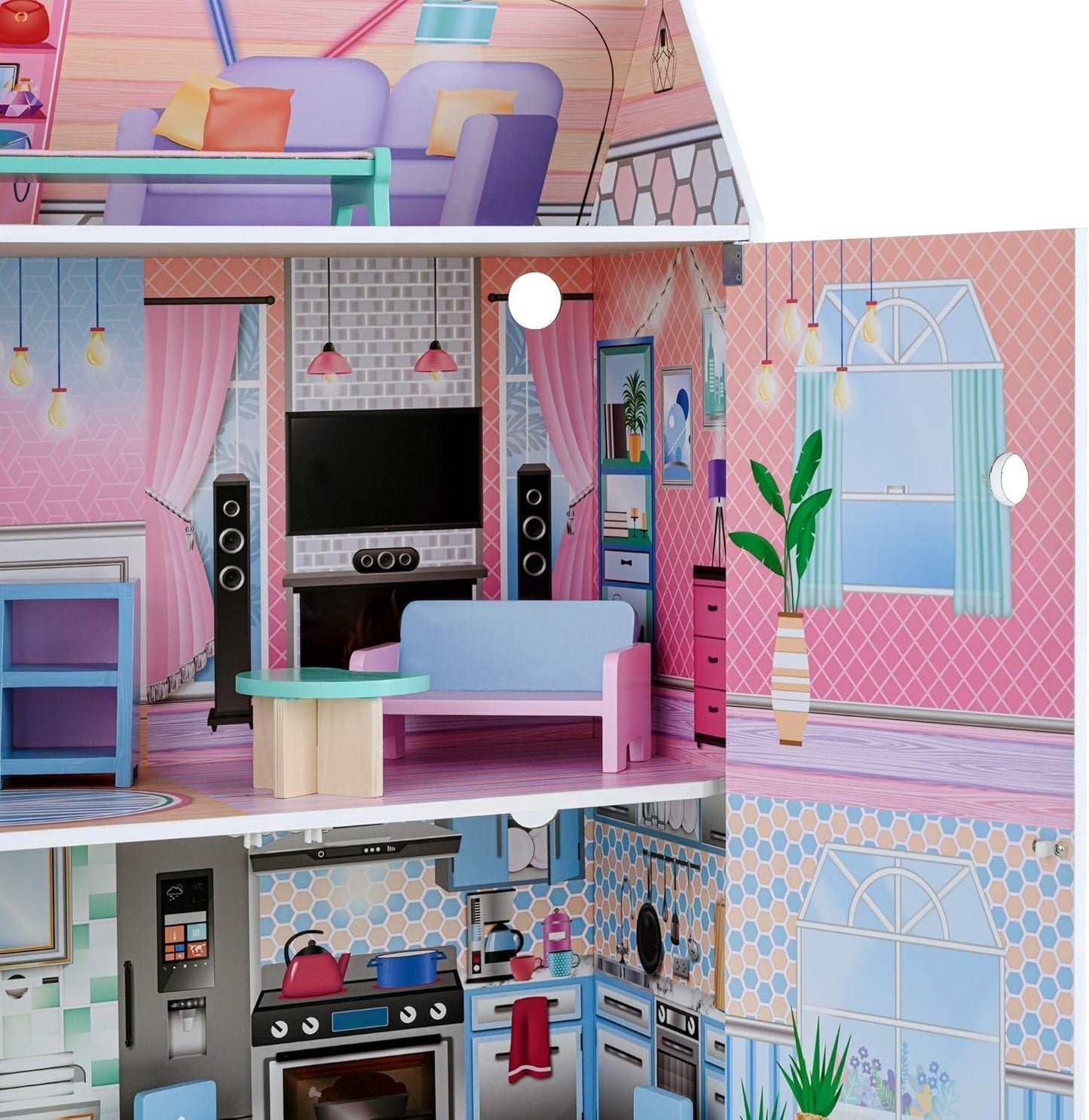 Olivias Little World Glasshouse Kids 12" Dockhus & 10 docktillbehör 3,5" Multi Td-12518D Dockhus Naty Shop