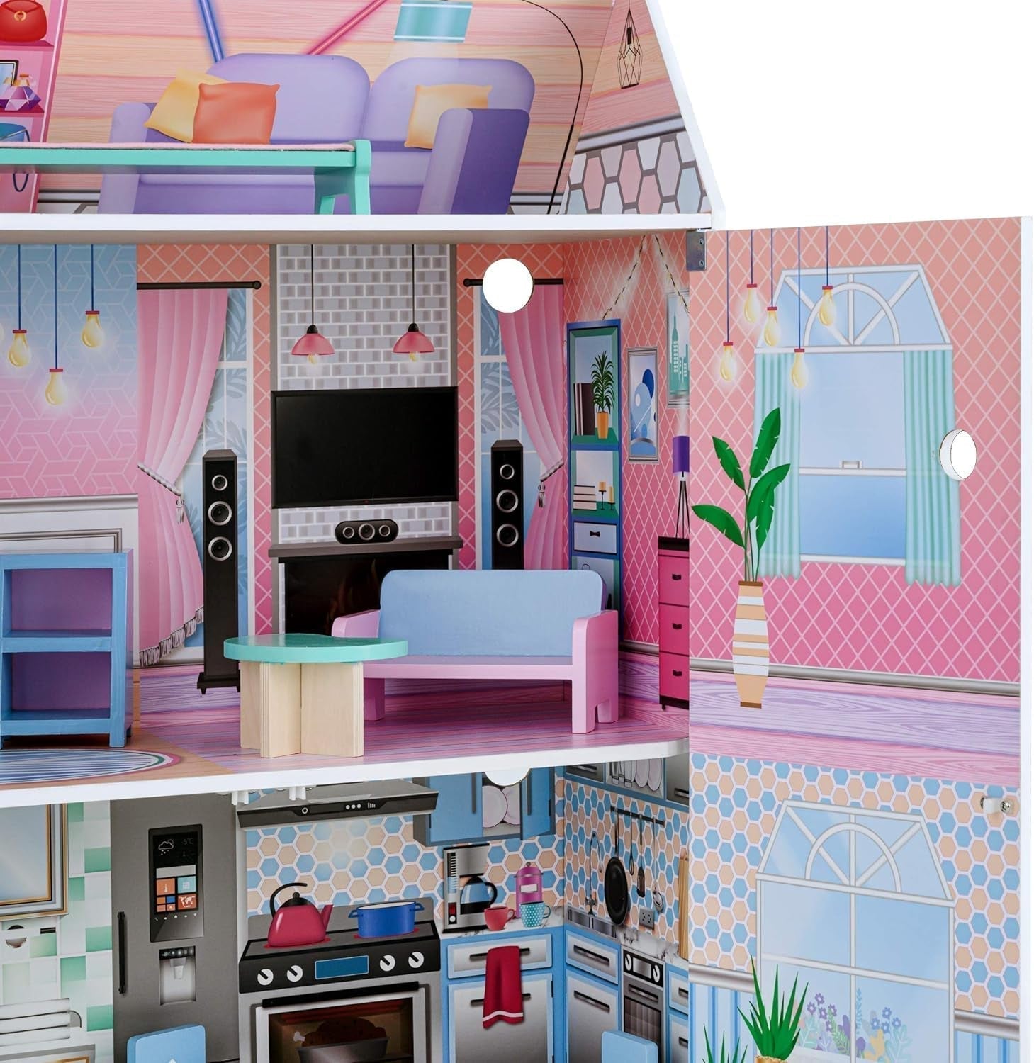 Olivias Little World Glasshouse Kids 12" Dockhus & 10 docktillbehör 3,5" Multi Td-12518D Dockhus Naty Shop