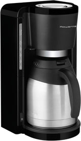 Rowenta Adagio Filter Espressomaskin, Termokanna i rostfritt stål, Håller kaffet varmt i upp till 4 timmar, 10-15 kopparkapacitet, 1,25L Kapacitet, Avtagbar filterkorg, Autoavstängning, Svart, CT3818