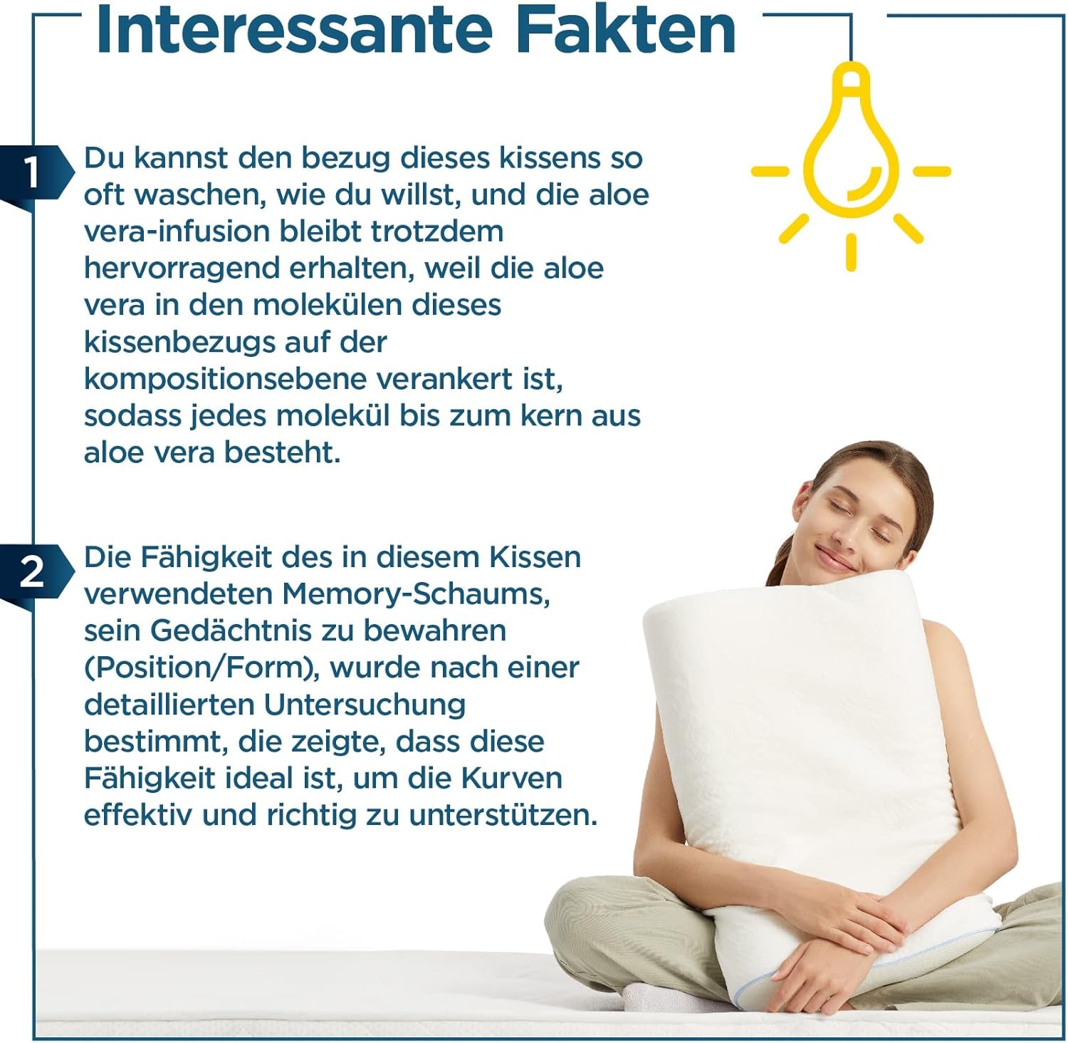 ORTHOVERSE ortopedisk kudde - nackstödskudde, sovkudde, kudde, kudde med memory foam, kudde, nackvärkskudde - justerbar i höjdled, aloe vera-överdrag, medicinsk hjälp Naty Shop Cervical Ortopediska kuddar