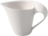 Villeroy & Boch NewWave mjölkkanna, mjölkkartong med böjt handtag, premiumporslin, tål diskmaskin och mikrovågsugn, vit, 200 ml
