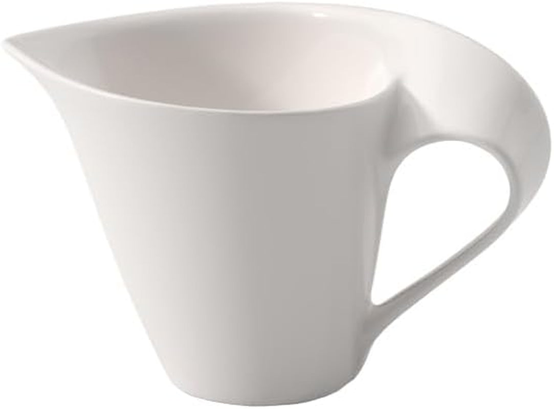Villeroy & Boch NewWave mjölkkanna, mjölkkartong med böjt handtag, premiumporslin, tål diskmaskin och mikrovågsugn, vit, 200 ml