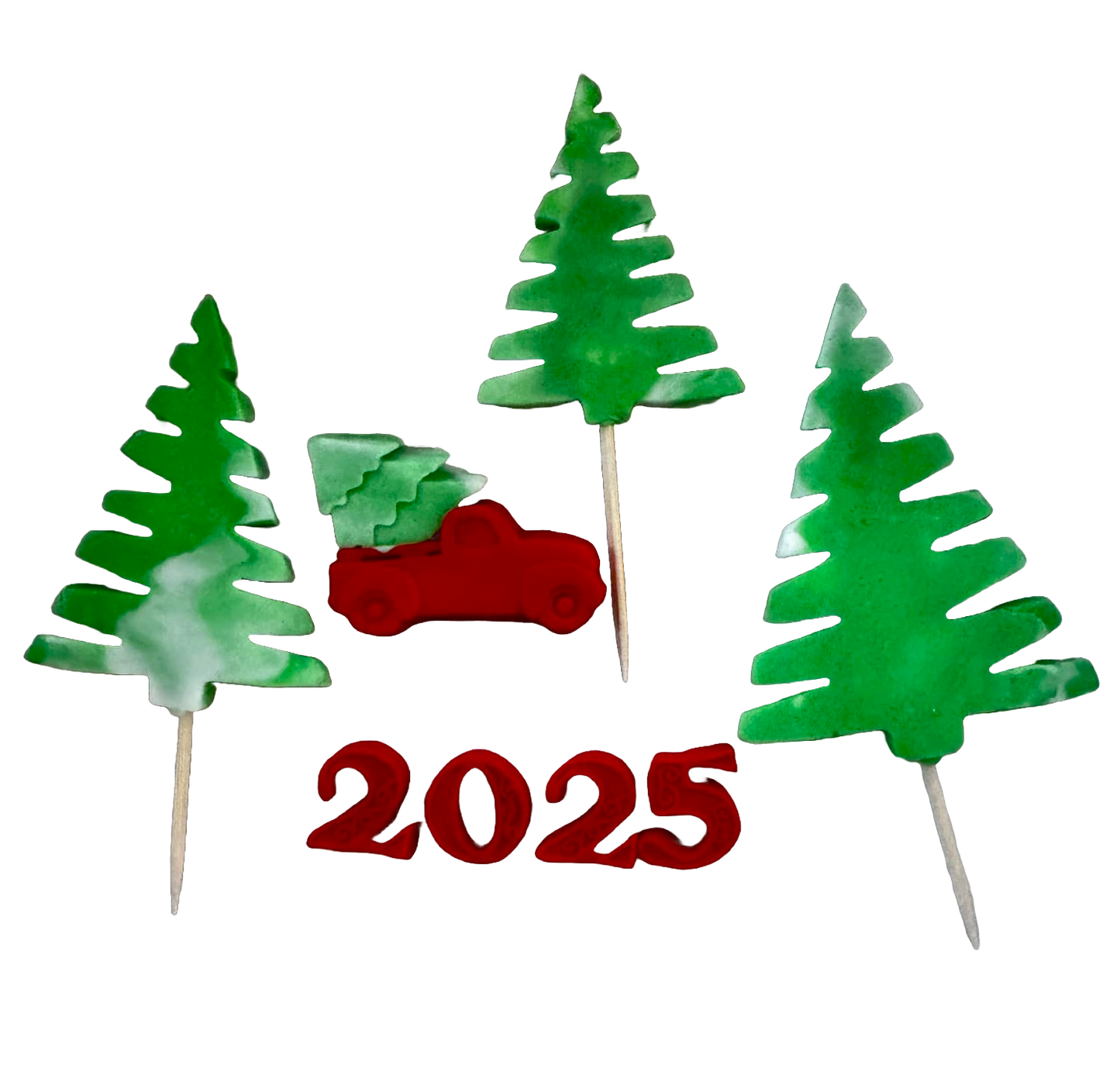 Set med 5 ätbara sockerpastadekorationer, Grattis på födelsedagen, 2025 Sockerpastadekorationer Naty Shop