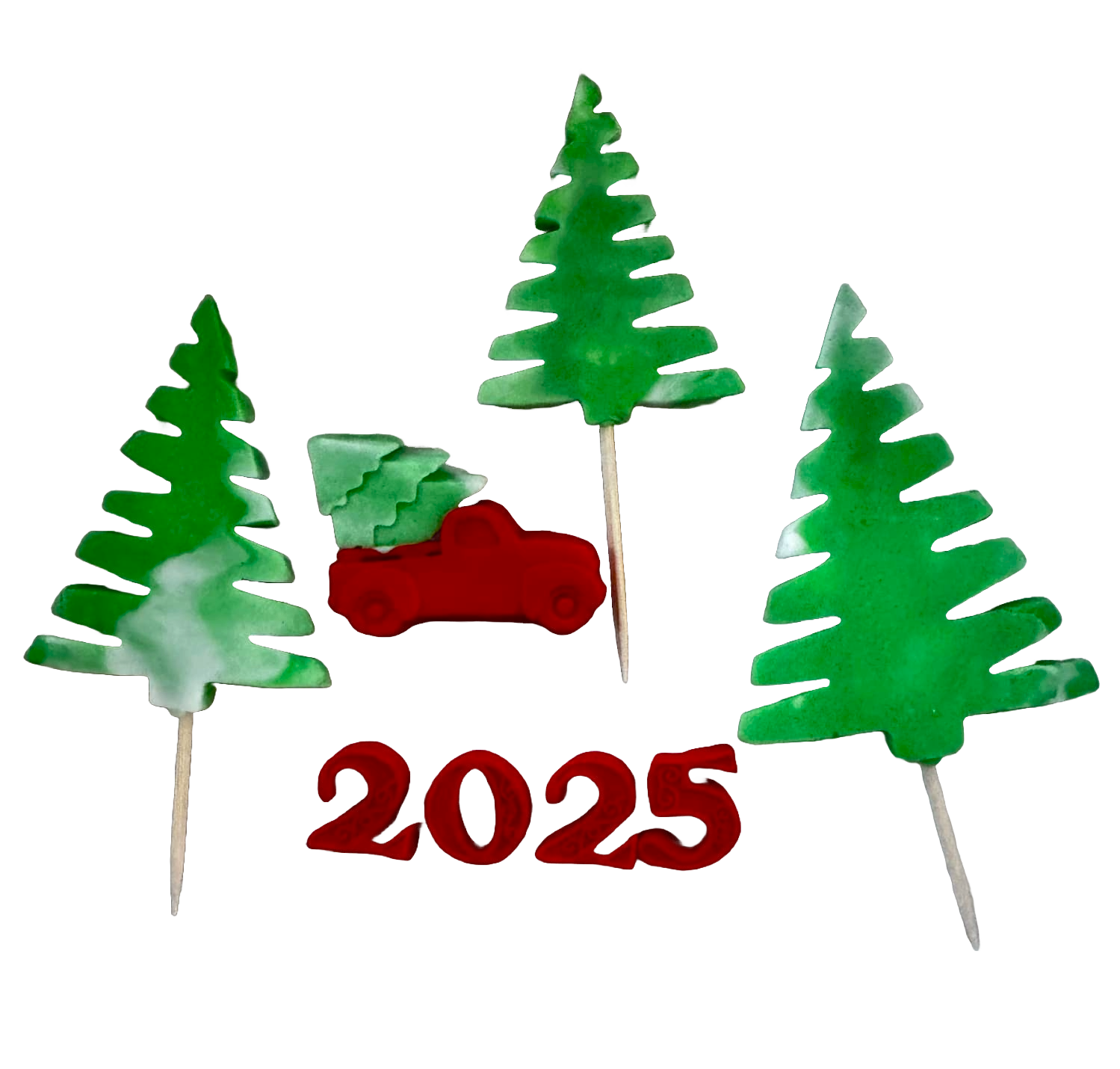 Set med 5 ätbara sockerpastadekorationer, Grattis på födelsedagen, 2025 Sockerpastadekorationer Naty Shop