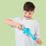 Heroes of Goo Jit Zu - Expanderbar Minecraft-figur - Steve med diamantrustning och svärd, superstretchig Goo Filler med dolda diamantelement inuti, expanderar till 3x storlek Actionfigurer Naty Shop