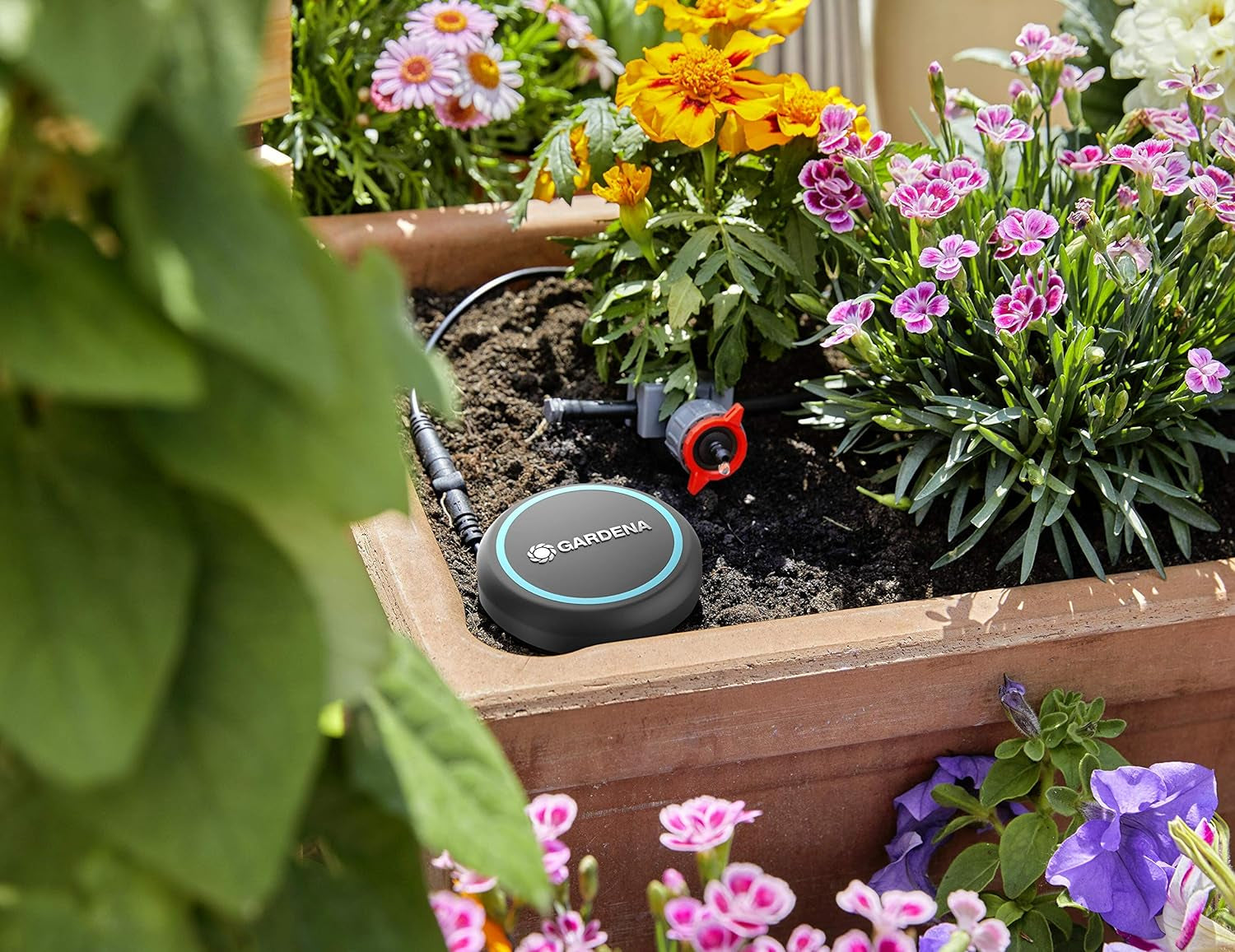 Gardena förlängningskabel (10 m) för regnsensor och jordfuktighetssensor, anslutningskabel med Easy Click-system, förlängbar upp till 105 m, för användning över och under marken (01868-20)
