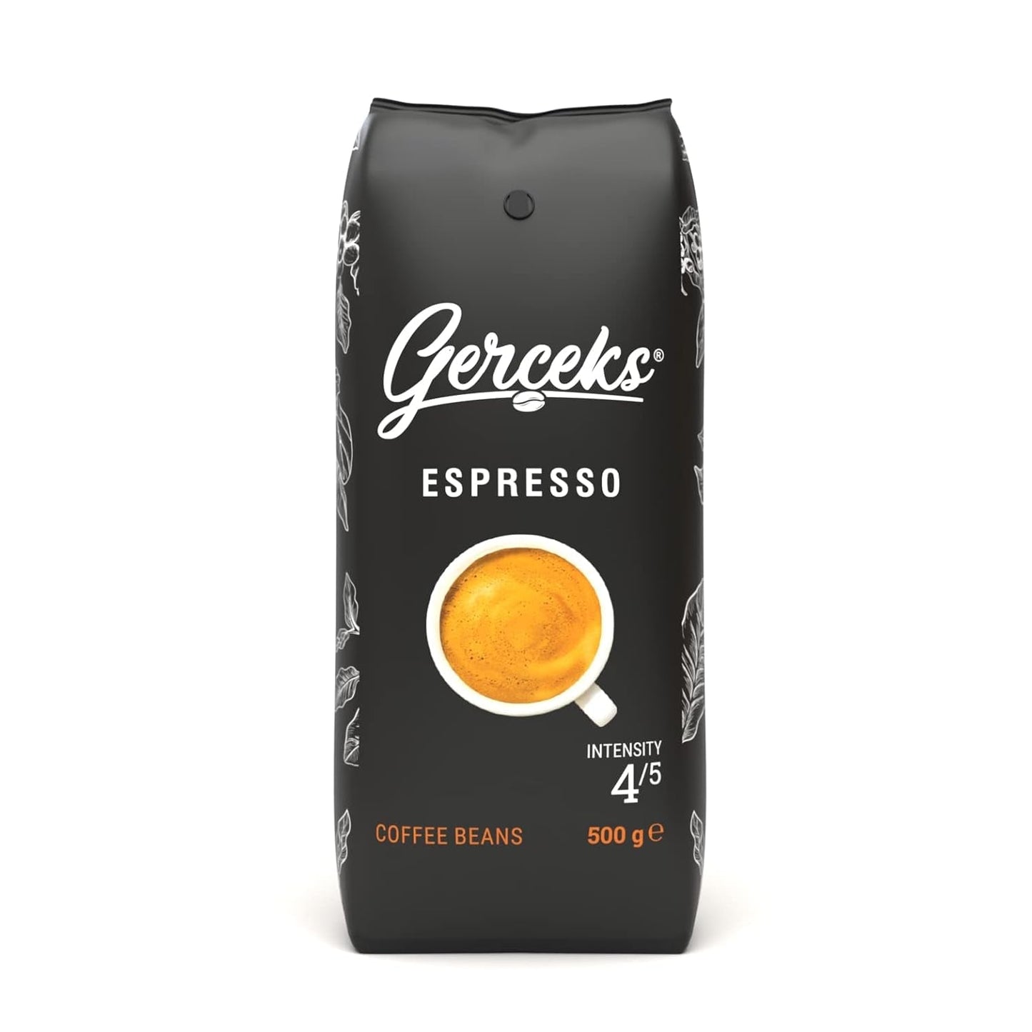 Espresso Kaffeebohnen stark 500g, Barista Kaffee schokoladig und säurearm, Espressobohnen, Bohnenkaffee mit Arabica und Robusta, fin Crema, idealisk för Cappuccino