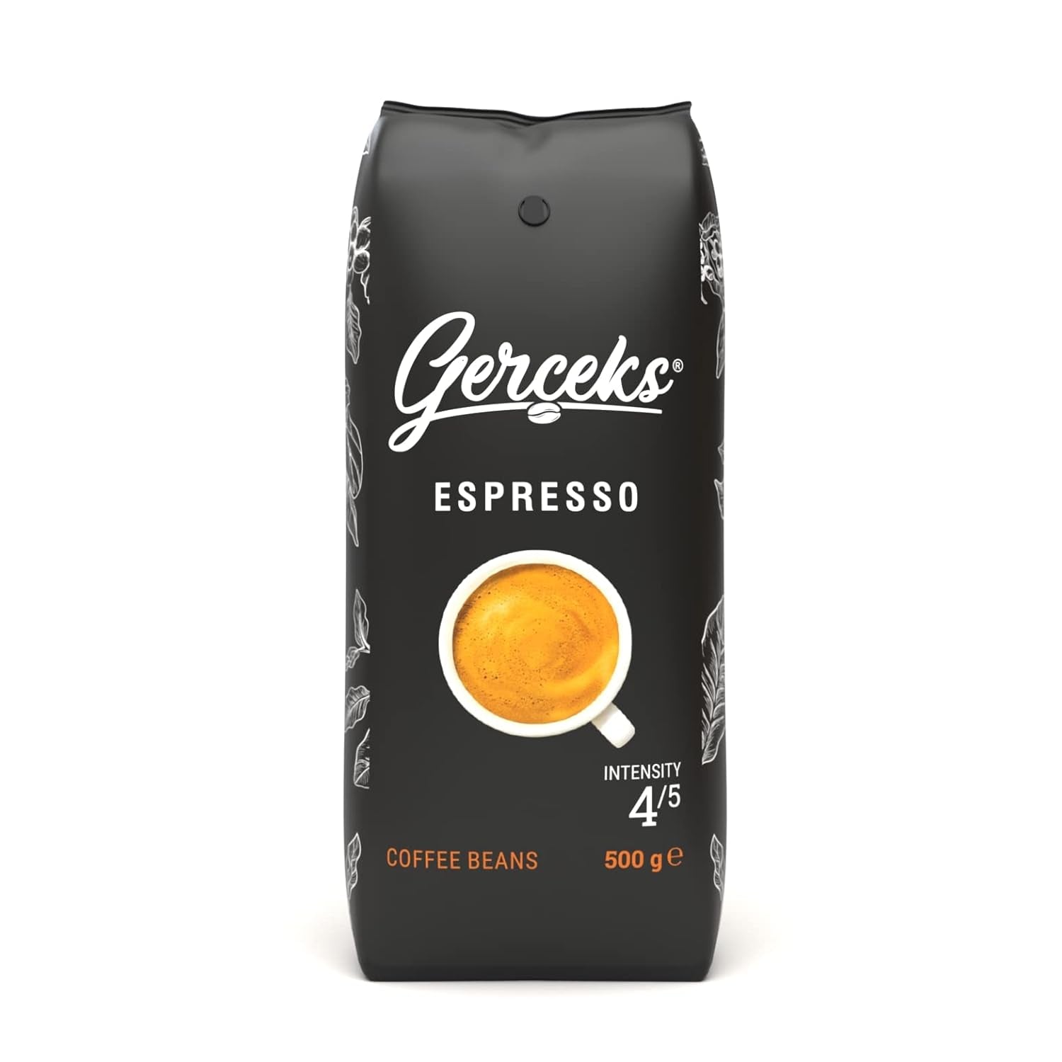 Espresso Kaffeebohnen stark 500g, Barista Kaffee schokoladig und säurearm, Espressobohnen, Bohnenkaffee mit Arabica und Robusta, fin Crema, idealisk för Cappuccino