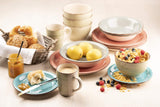 MÄSER servisset för 6, modern vintagelook, 12-delad bordsservering, handmålad, blå, kakel, rökblå (Bel Tempo II)