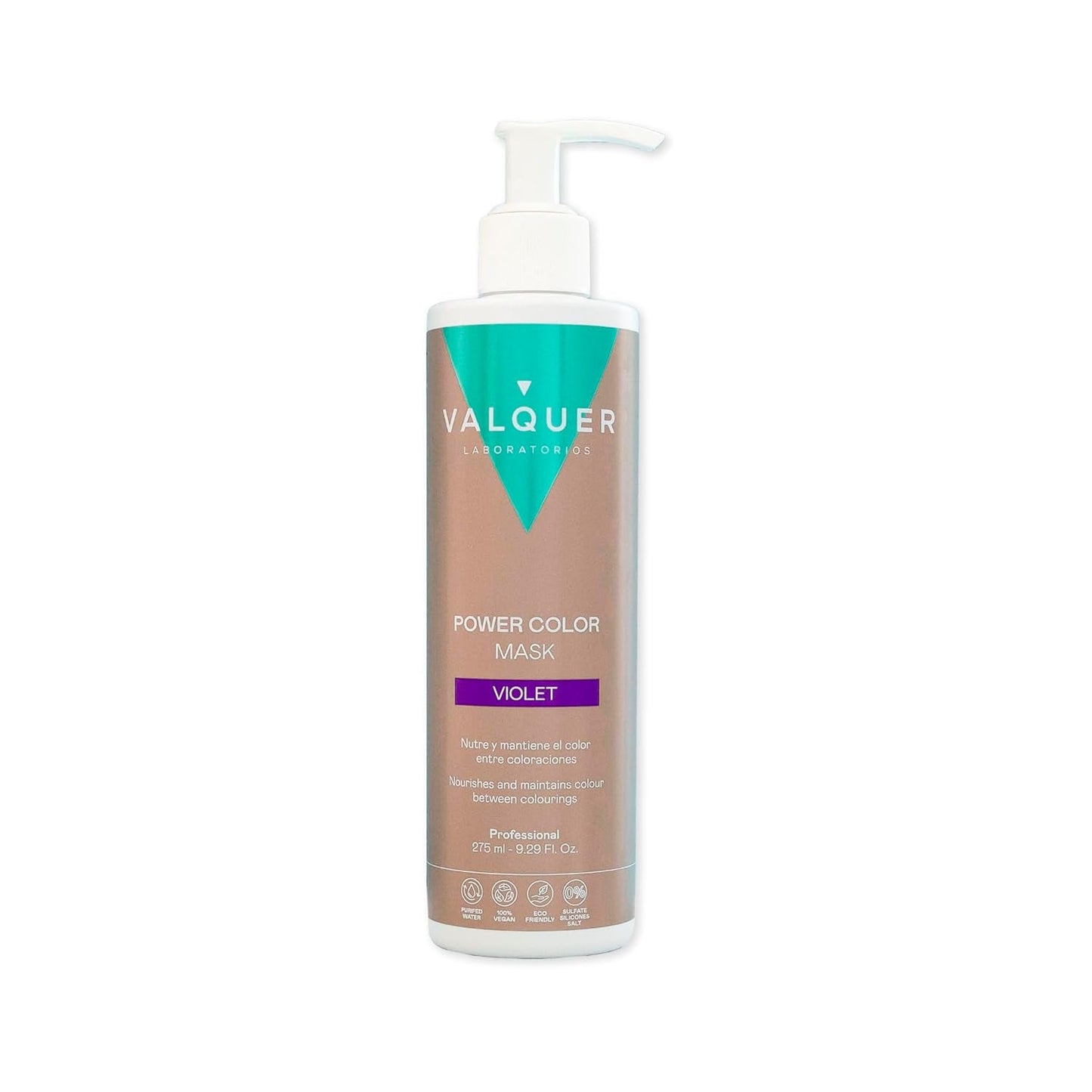 Valquer Power Color Mask vegansk och silikonfri formulering Ger hårfärg 290 ml lila Naty Shop Violet hårmask 1 st (förpackning med 1)