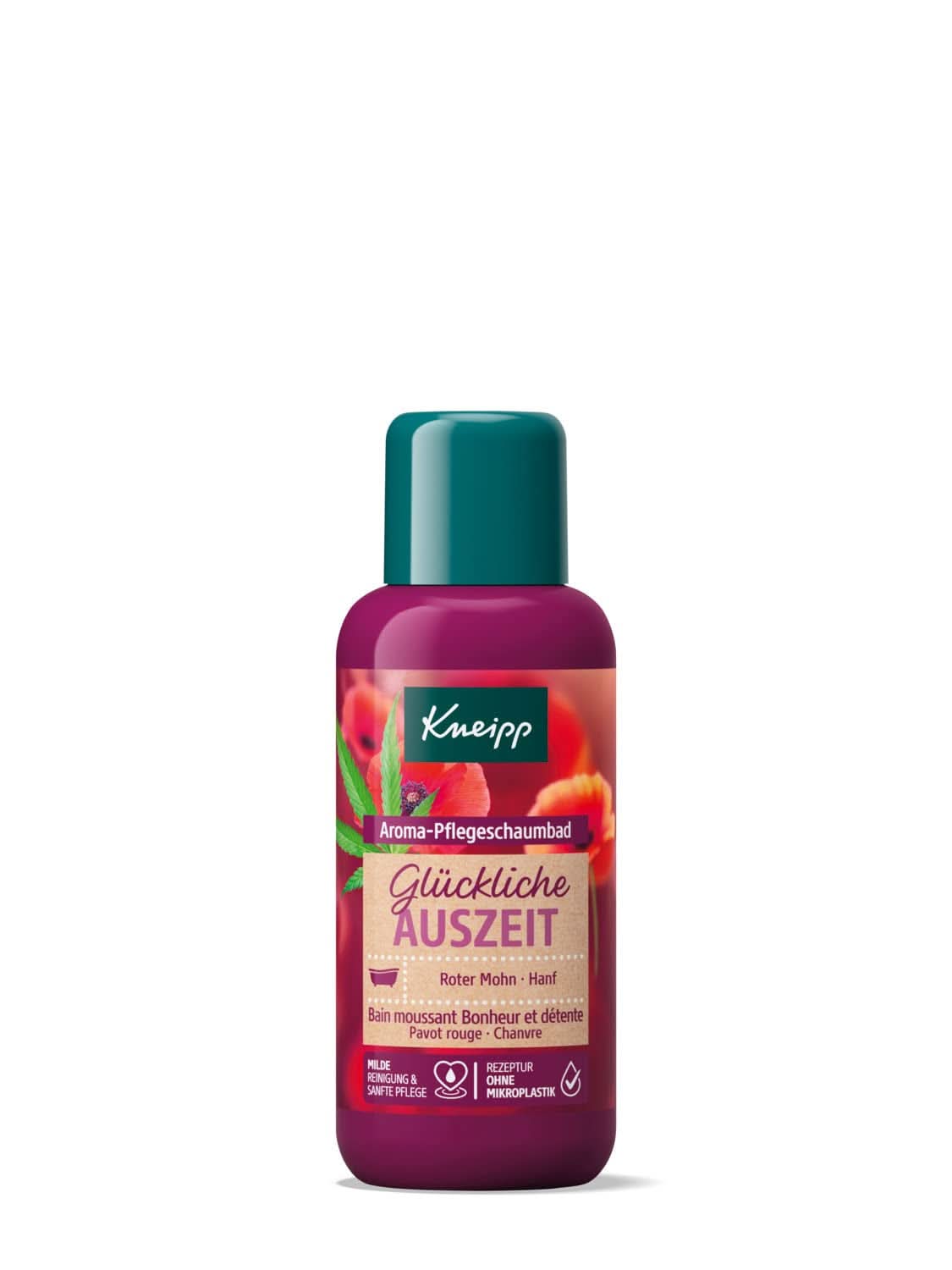 Kneipp Aroma, badtillsats med naturliga oljor av röd vallmo och hampa, för en mjuk och len hudkänsla, 100 ml Dusch och bad Naty Shop