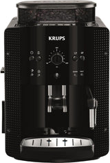 KRUPS Arabica Picto automatisk espressomaskin, kompakt design, lätt att använda, intuitivt justerbar vridreglage, mjölkskummare, 2-koppsfunktion, espressomaskin, svart, EA810870