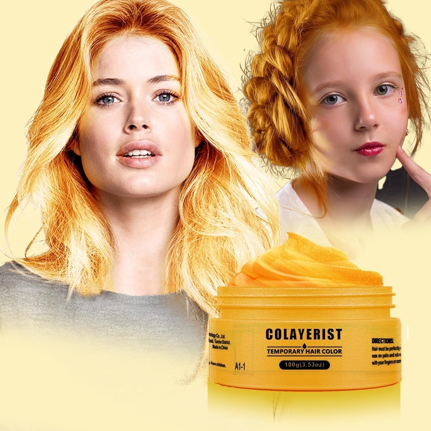 COLAYERIST Tillfällig tvättbar svart hårfärg Hårfärgsvax för män och kvinnor Hårmascara för fest eller cosplay utan krångel Hårfärgsprodukter Hårfärgning Naty Shop Guld