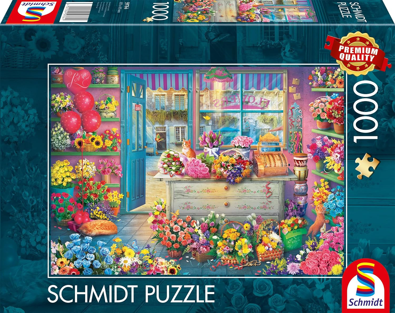 Schmidt Spiele 59764 Colorful Flower Shop 1000-bitars pussel Naty Shop Standardtitel