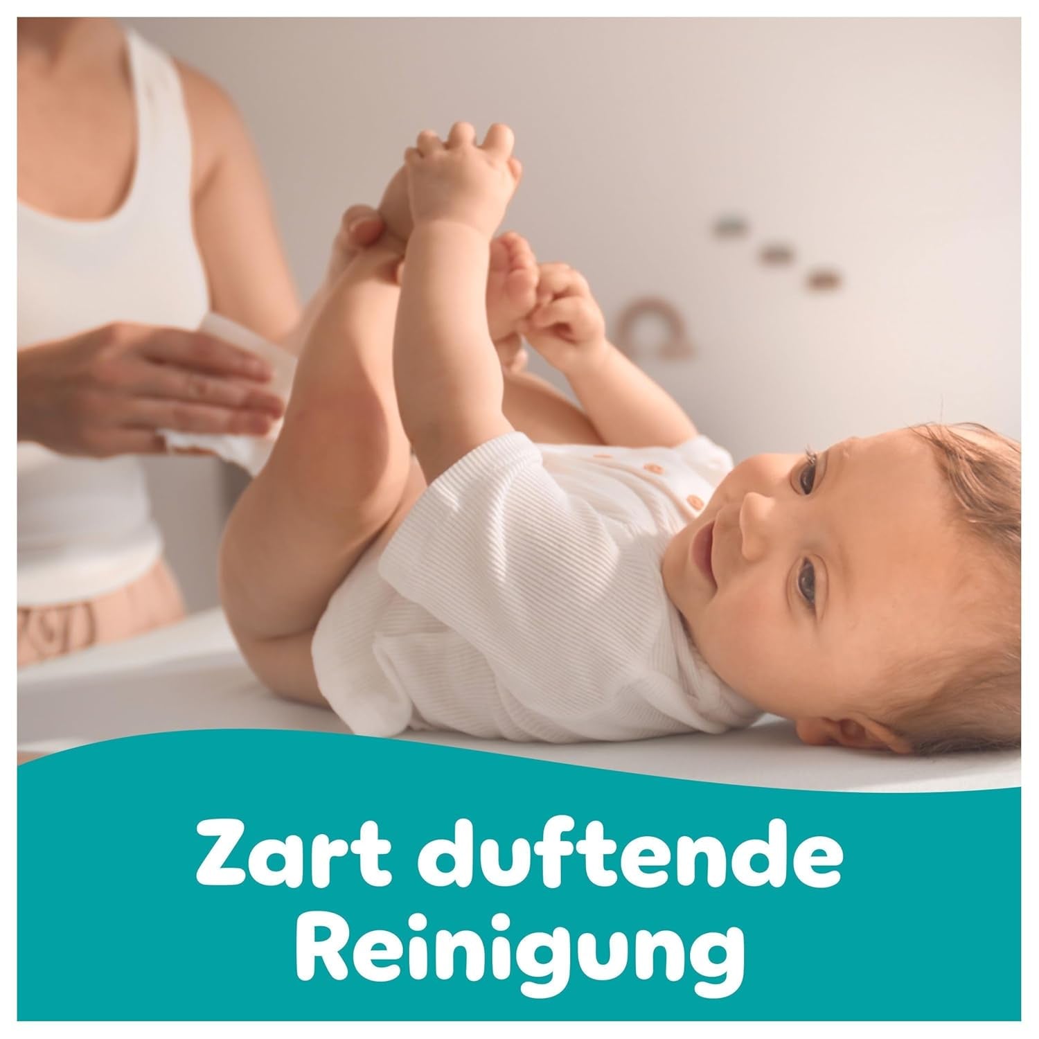 Pampers Fresh Clean våtservetter, 15 förpackningar med 80 våtservetter, 1200 våtservetter totalt, lätt doft, även lämplig för händer och ansikte