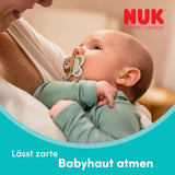 NUK Perfect Match luftnappar för spädbarn | 0-6 månader | Ortodontiska nappar som främjar luftcirkulationen och förhindrar dregling | 95 % acceptans av spädbarn** | Räv/Nalle | Paket om 2
