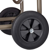 Relaxdays XL slangvagn, mobil slangupprullare, metall, för 60 m slang, 4 hjul, med vev, 90° rulle, brun