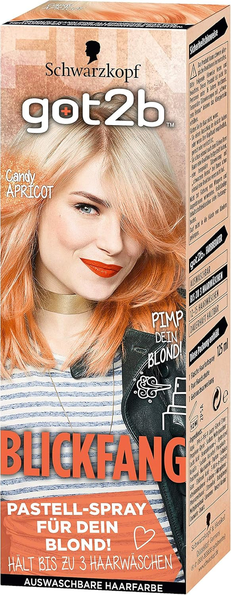 Got2B Eye Hair Dye, Ps3 Candy Apricot, 3Pack (3 X 125 Ml) , Ml (3Pack) Hårfärgning Naty Shop Standardtitel