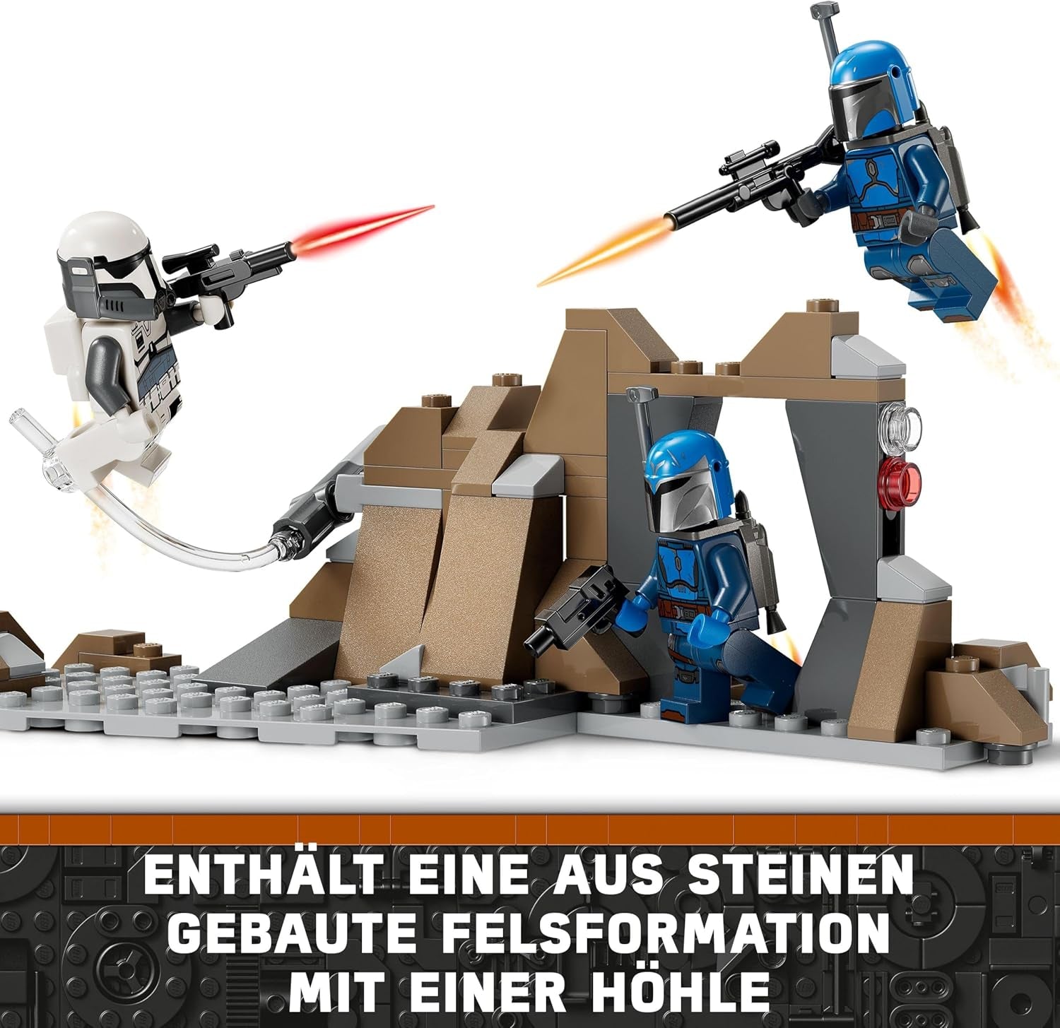 LEGO Star Wars: Mandalorian Ambush on Mandalore Battle Pack, äventyrsbyggande leksak för barn, Collectible Action Set, presentidé för pojkar och flickor 75373 Byggset Besuche den LEGO-Store