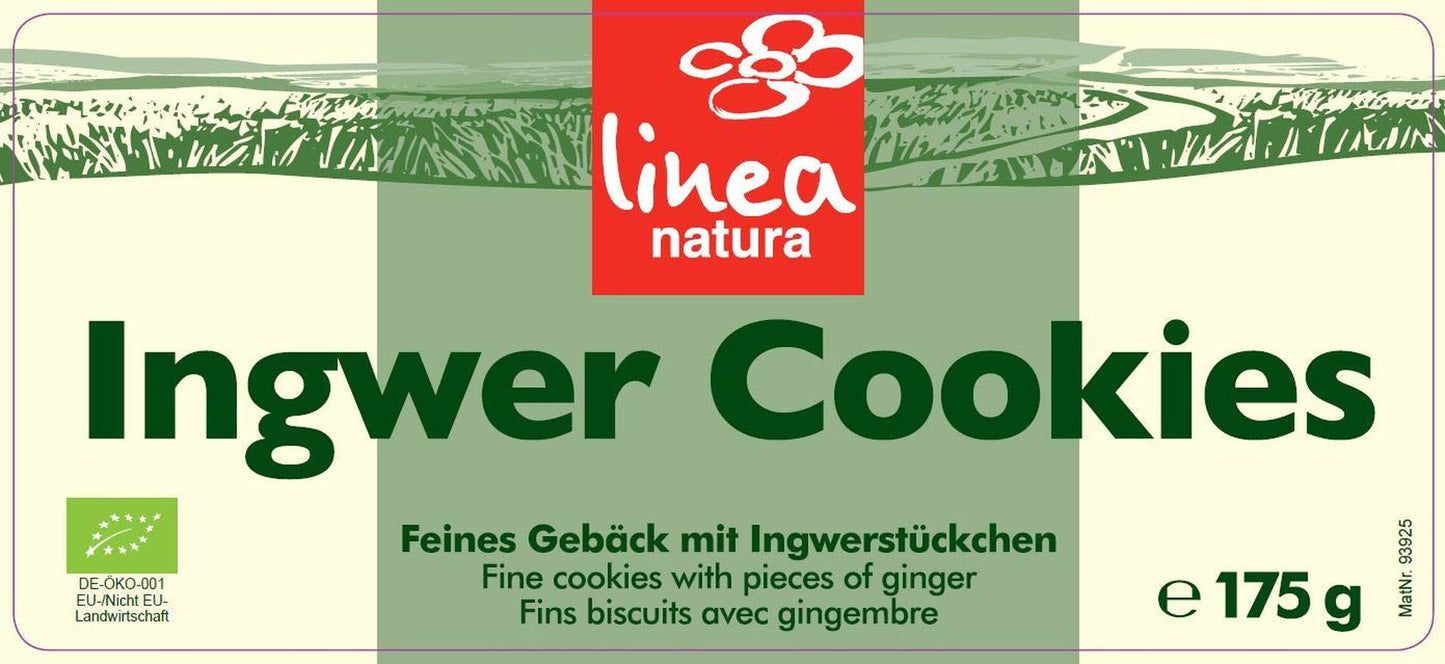Ekologiska ingefärakakor, förpackning med 6 (6 x 175 g)