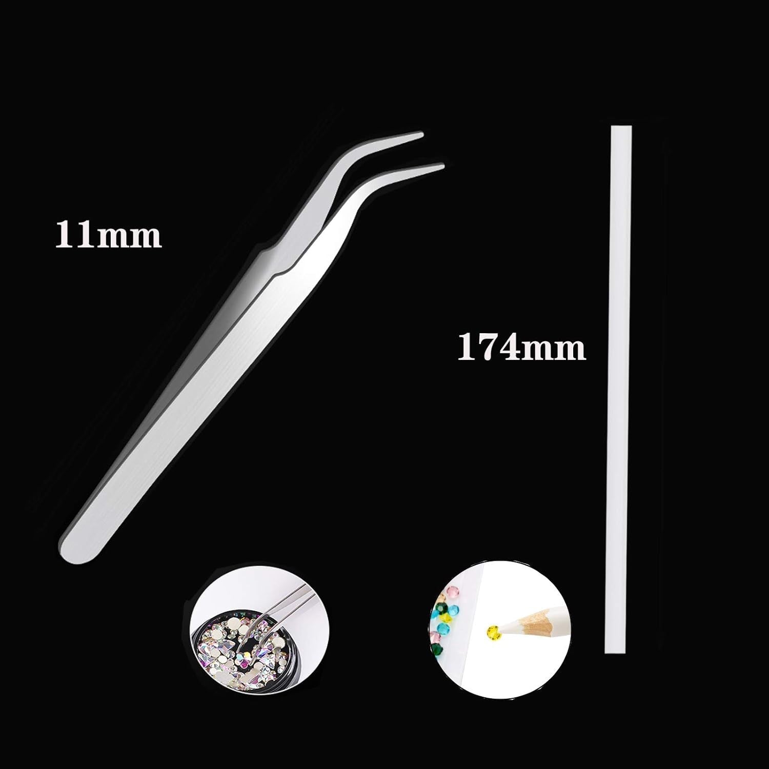 10 lådor Nail Rhinestones Kit, multifunktionella tillbehör med 1 pincett, dekorativa diamanter, kristaller, pärlor, ädelstenar, färgglada, blandade, hästögon, metalliska stenar, för DIY-nageldekorationer