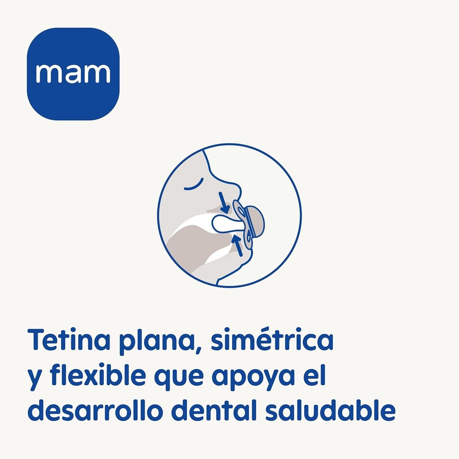MAM naturgummi napp, 2-6 månader, med symmetrisk napp, platt och flexibel, med självsteriliserande låda, neutral matt, 2 st.
