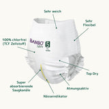 Bambo Nature blöjor, storlek 5 (11-17 kg) - Månadslåda med 95 | Blöjor med förbättrat läckageskydd | Ultimat komfort och frihet för aktiva barn | Dermatologiskt testade blöjor