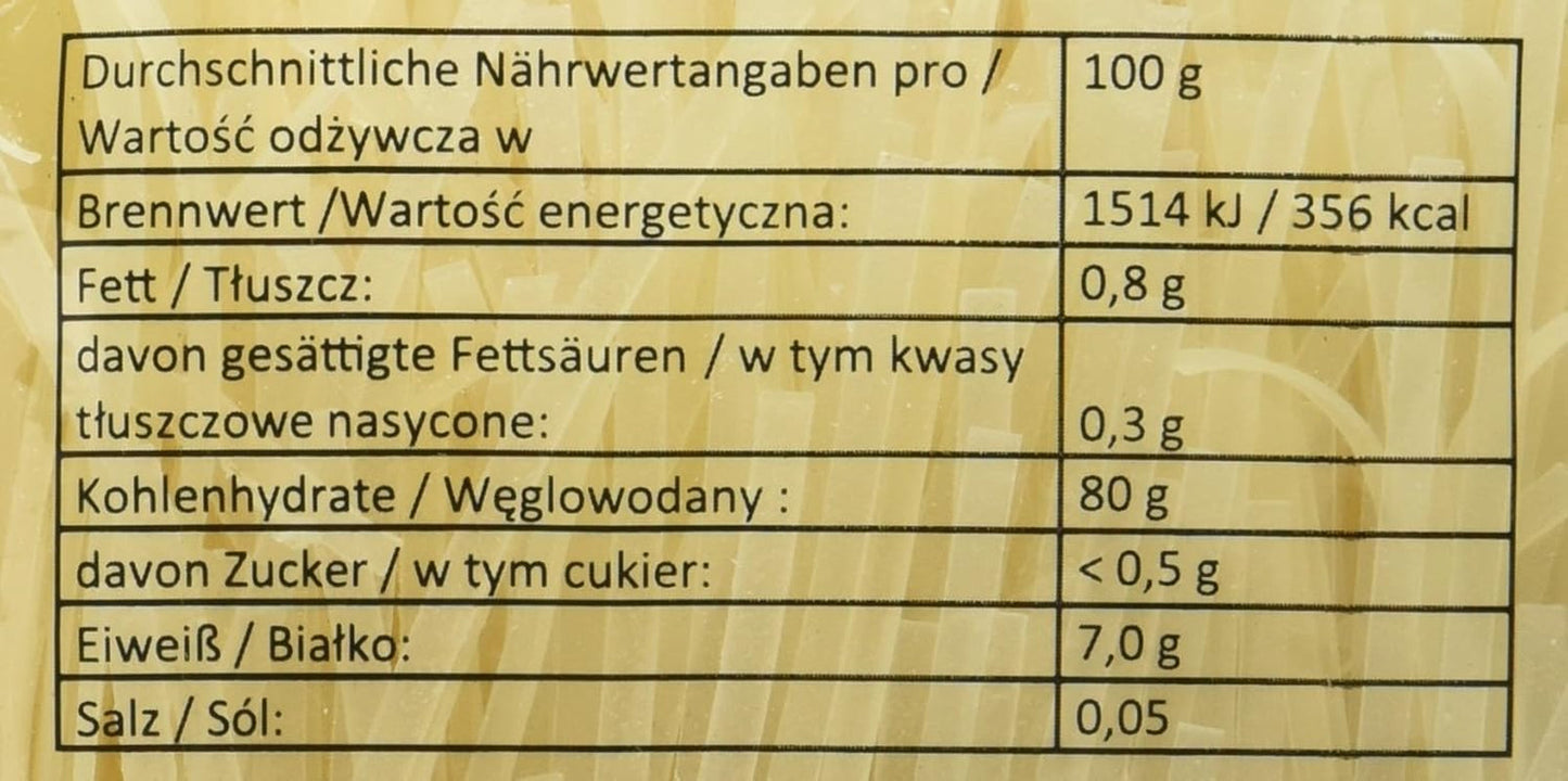 Risnudlar - thailändska, 3 mm breda risbandsnudlar, gjorda av rismjöl - 17 x 400 g