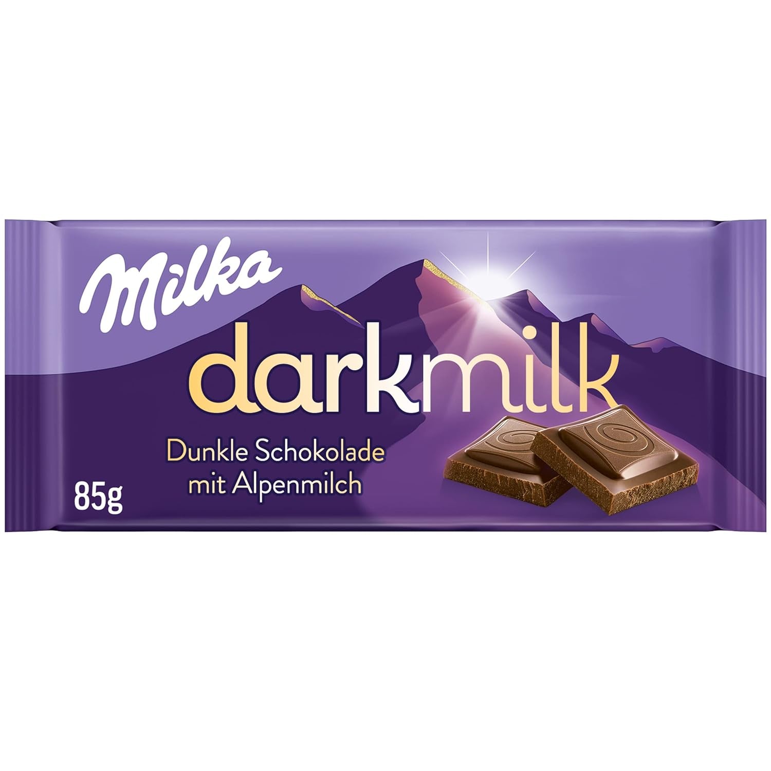 Milka Black Milk – alpin svart choklad med mjölk och krämig nougatfyllning – 85g (5-pack)